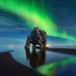 Hvitserkur Northen Lights in Iceland
