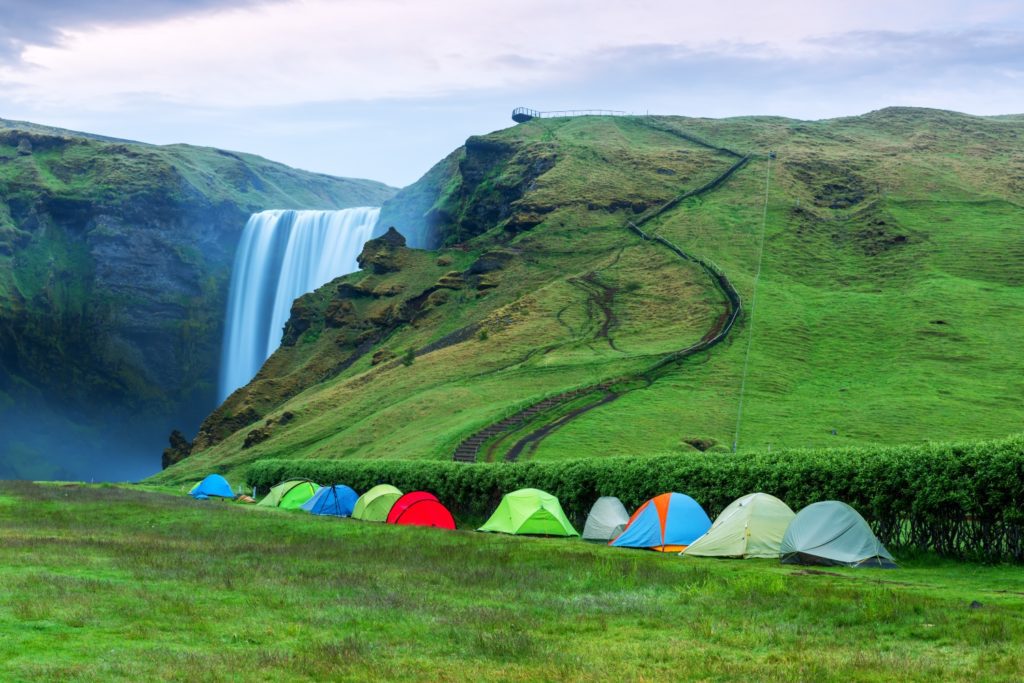 Skogafoss Iceland Choosing a campsite in Iceland