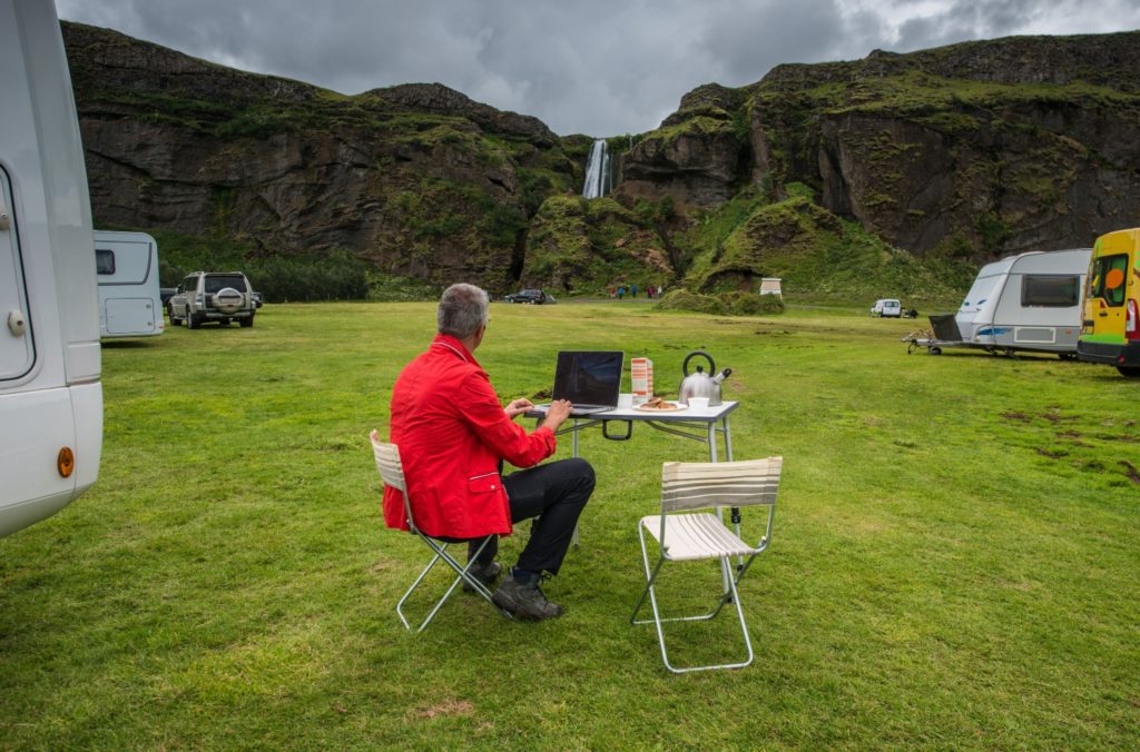 Smart working - Camping In Iceland