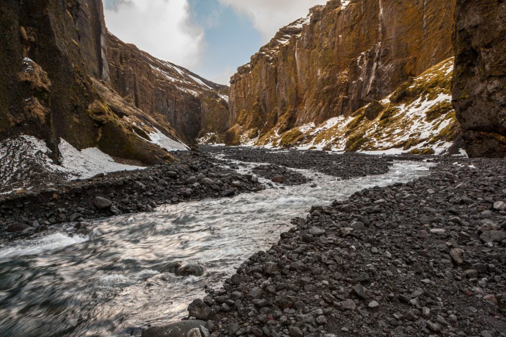 Stakkholtsgjá canyon in Thórsmörk valley in Iceland