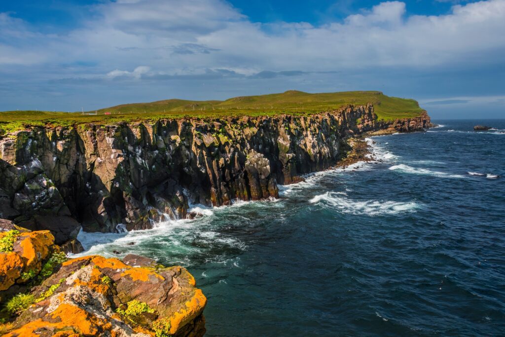 Beautiful seashor of Grimsey island nearby Iceland