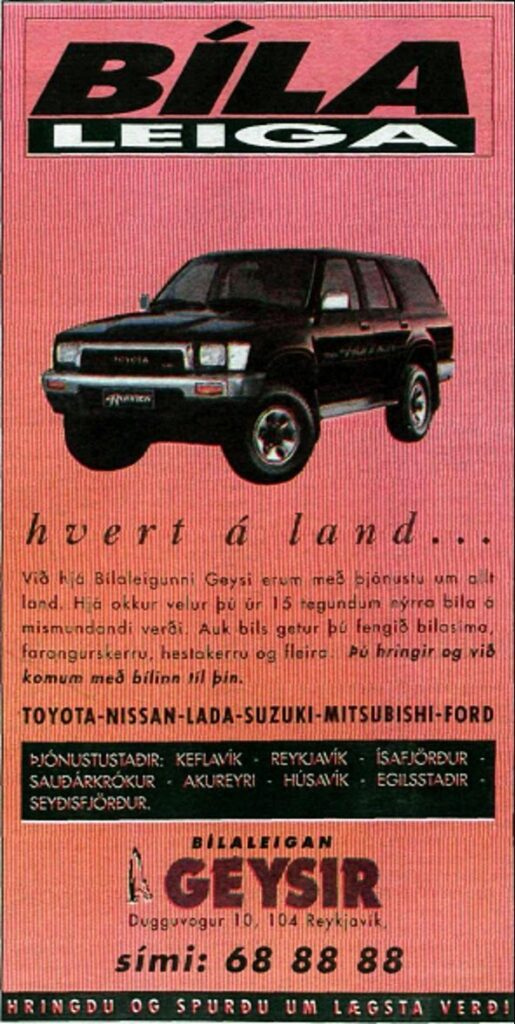 Geysir Car Rental Bila Leiga