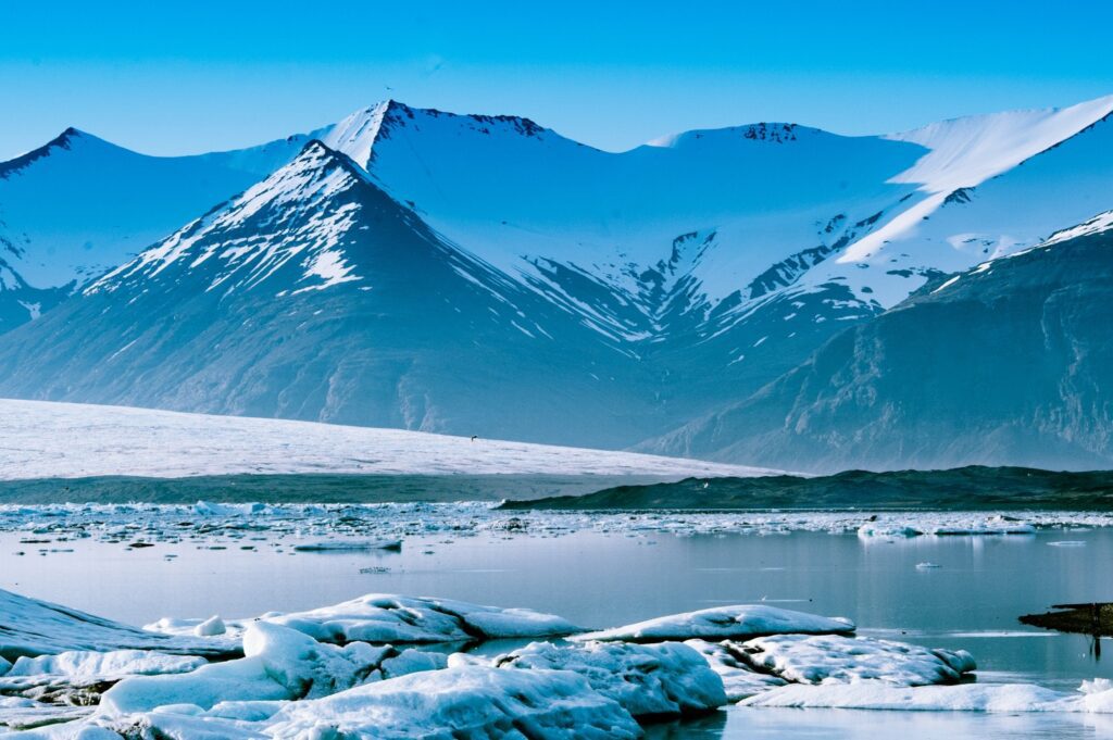 Nature background ice Glacier lagoon in Iceland