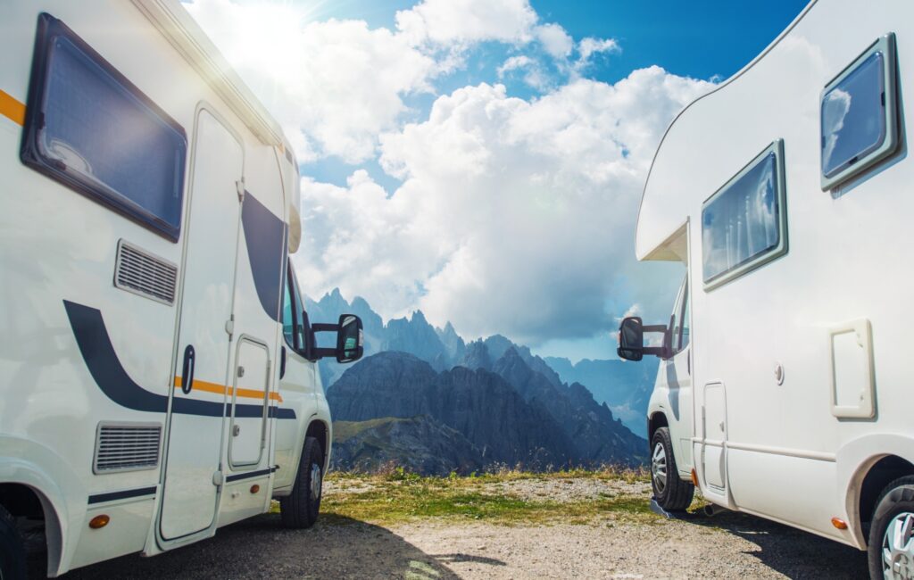 Campervans on a trip
